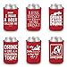 Shop4Ever Funny Drunk Can Coolie Beer Drinkers Multipack Drink Coolers Coolies Red - 6 Pack