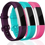 Bands for Fitbit Alta HR and Alta, Plum Teal Rose Pink, Large