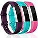 Maledan Replacement Accessories Bands Compatible for Fitbit Alta and Alta HR, 3-Pack, Plum/Teal/Rose Pink, Large