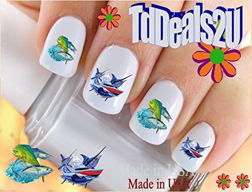 Animals - Fish - Big Game Fish Fishing Nail Decals - WaterSlide Nail Art Decals - Highest Quality! Made in USA