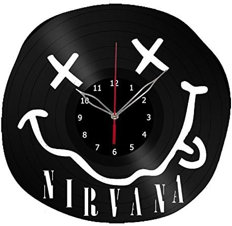 Nirvana Vinyl Record Wall Clock - Get unique bedroom or nursery wall decor - Gift ideas for boys and girls Fantasy Film Unique Art Design