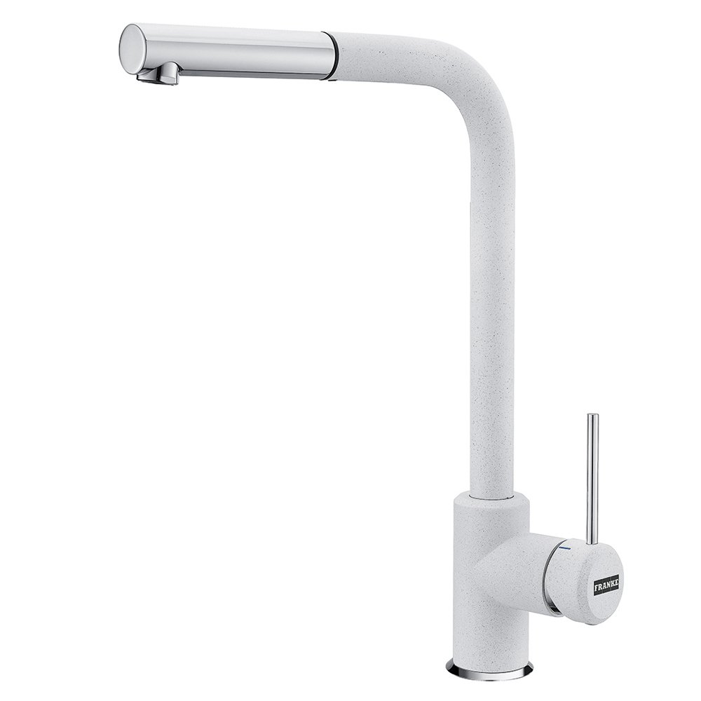 Franke 115.0476.826 + SR01 Green Chromed Kitchen Sink Tap with Pull-Out Spout - White
