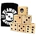 Lawn Bones - Set of Six Jumbo Yard Dice - Includes Carry Bag and Insert with Rules for Various Games - Great for Family BBQs, Backyard Parties, and Other Outdoor Gatherings