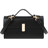 Black Evening Bag, PU Leather Clutch Purse for Women with Strap, Small Formal Handbag for Wedding Party Dinner Gift Idea