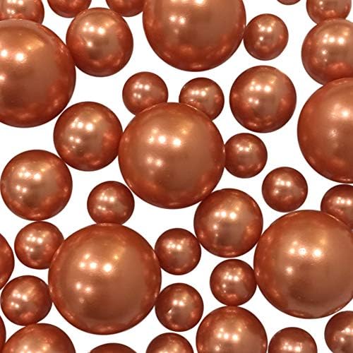 20 Packs Sale Floating Rose Copper Pearls - Jumbo/Assorted Sizes Vase Decorations + Includes Transparent Water Gels for Floating The Pearls