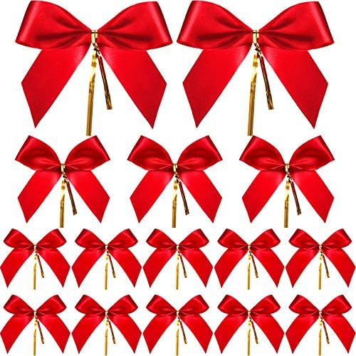 Bows & Ribbons - Sumind Red Bows Christmas Decorations Ribbon Bow for Christmas Tree, Christmas Wreath, Gift Decoration (36 Pieces, Size S/M/L)