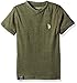 U.S. Polo Assn. Little Boys' Toddler Half Burnout V-Neck T-Shirt, Olive Green Heather, 2T
