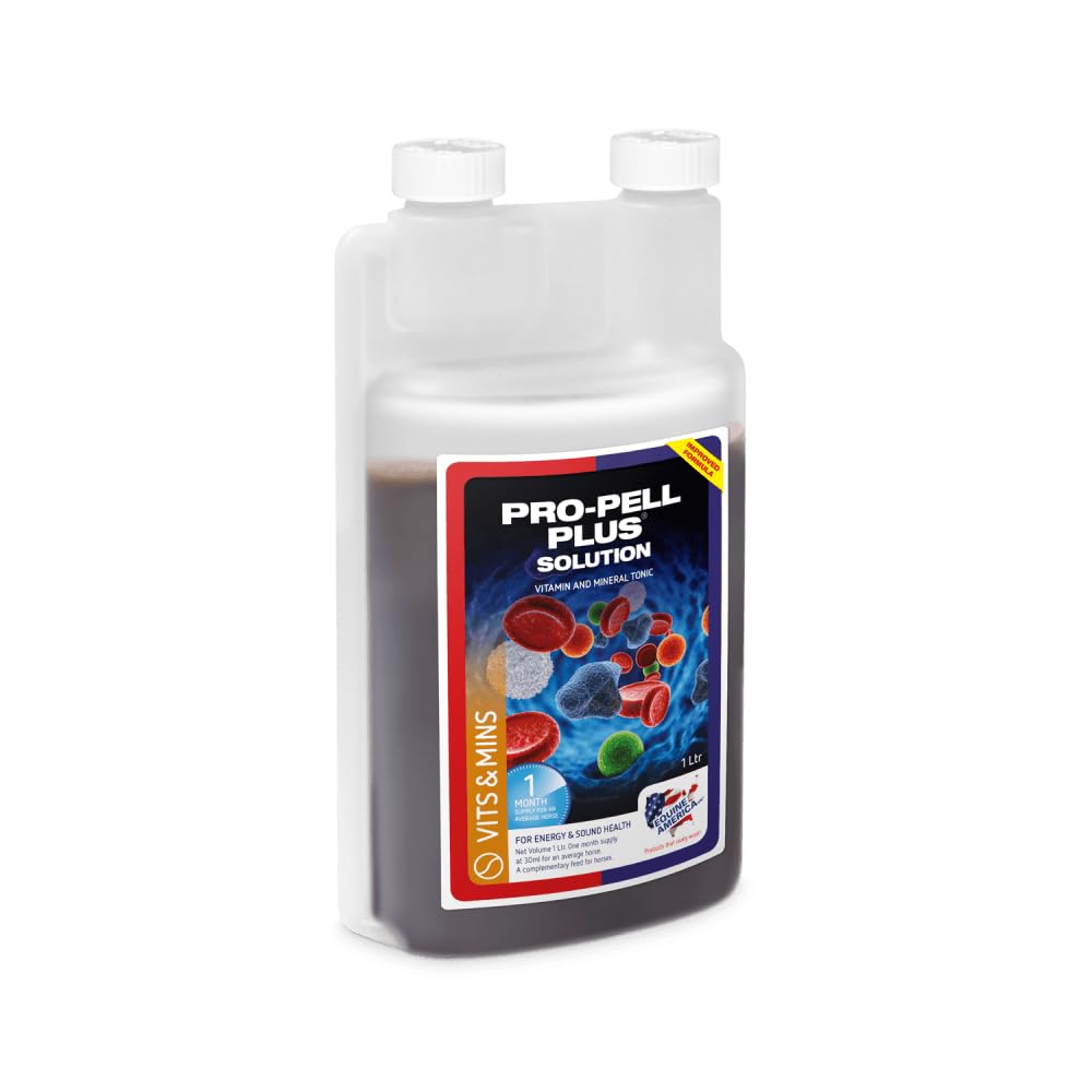 Equine America Pro-Pell Plus | Premium Ready To Use Horse & Pony Supplement | For Energy & Sound Health 1 Litre