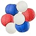 Bobee Red White and Blue Paper Lanterns, Party Decorations, 7 pack