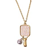 KC Chic Designs Pickleball Passion 316 Stainless Steel Necklace | Water and Tarnish Resistant | Hypoallergenic, Lead, Nickel & Brass Free | Dainty Pickleball Paddle, Necklace for Women, Gift for Her