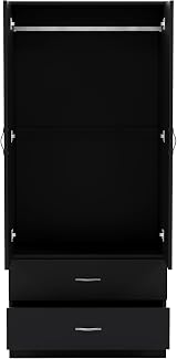 Vida Designs Riano 2 Door & 2 Drawer Wardrobe Black 170H x 76W x 53D view 8
