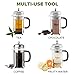 Tillvio French Coffee Press - Large Pot with Extra Durable Glass, Enhanced Filtration and 2 Replacement Filters for Easy Brewing and Original Taste - 1000 ml / 32 ounce / 8 cup / 1 liter