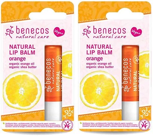 Benecos Organic Lip Balm 4.5g Pack of 2 Orange Certified Natural Vegan