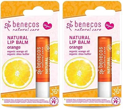 Benecos Organic Lip Balm 4.5g Pack of 2 Orange Certified Natural Vegan