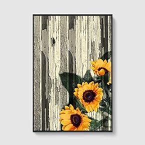 Framed Canvas Home Artwork Decoration Vintage Wood Canvas Wall Art for Living Room, Bedroom - 16x24 inches