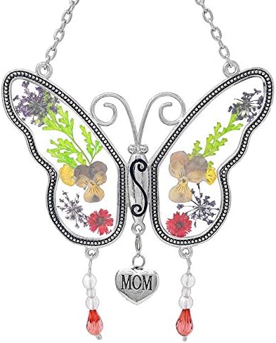 Banberry Designs Mom Butterfly Mother Suncatcher With Pressed Flower Wings - Butterfly Suncatcher - Mom Gifts - Gifts For Mom - Gifts For Mothers