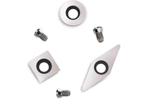 YUFUTOL 3pcs Carbide Mini Turning Tool Replacement Cutter Set for Mini Wood Lathe Turning Tools(Include 11mm Square,12mm Round,28x10mm Diamond With sharp point Carbide Cutters),Supplied with Screws