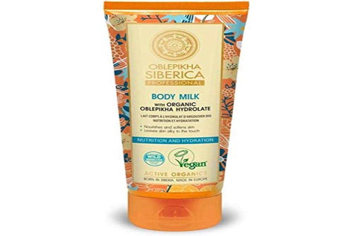 Natura Siberica Nourishing and Silky Body Milk with Organic Altai Sea Buckthorn – Natural Hydration 200 ml