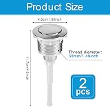 ADERTOS 2 Pack 38mm Toilet Flush Button Chrome Silver 1 Press Replacement view 2