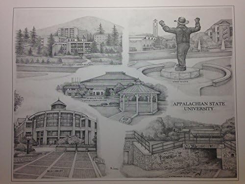 Appalachian State 8"x10" pen and ink collage print