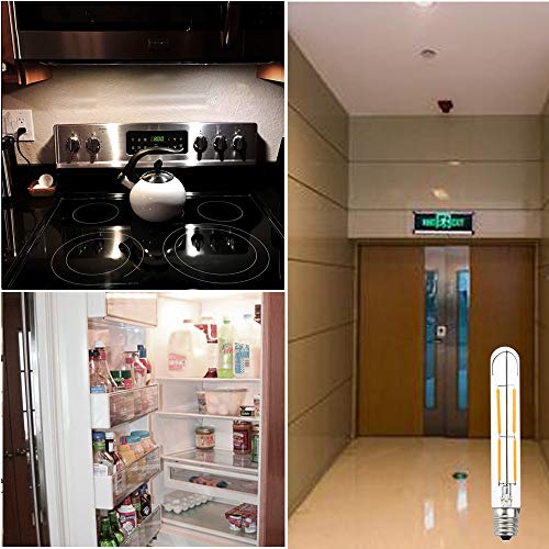 4W Dimmable T6.5 LED Exit Sign Clear Light Bulbs- Lustaled 120V T6.5 LED Appliance Lights E17 Intermediate Base 40W Incandescent Replacement for Household Appliances (Daylight 6000K, 2-Pack)