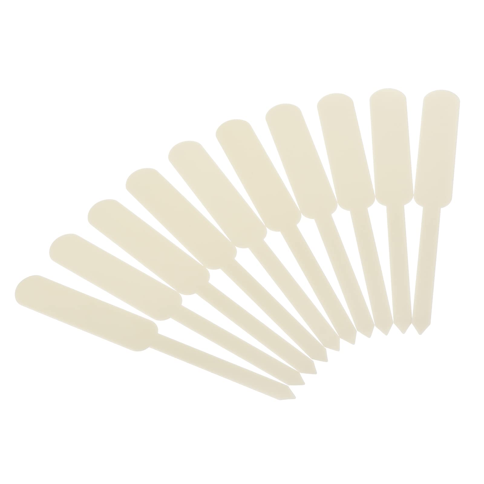PATIKIL Plant Labels, 100Pcs PP Rectangle Marker Tags for Outdoor Indoor Garden, Beige