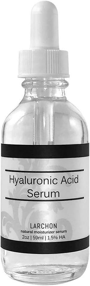 Hyaluronic Acid Serum 1.5% HA Advanced - Larchon Pure Multi-weight Molecular Formula. Face Moisturizing Skin Serum for Skin Hydration, Anti-Aging, Face and Neck Wrinkles. (2oz)