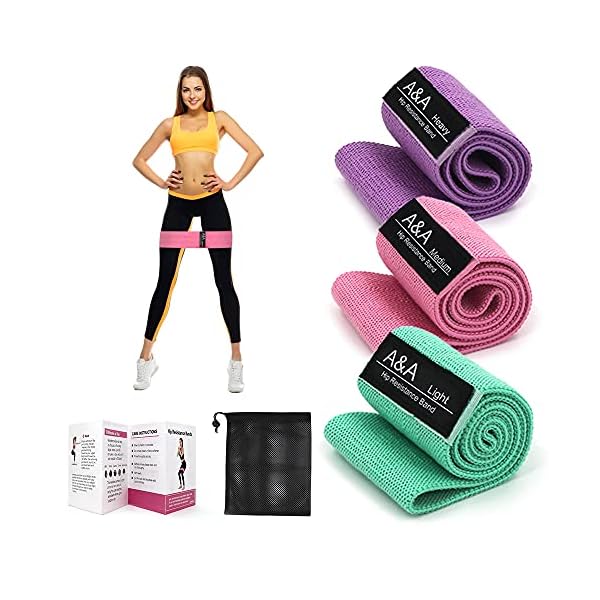 Znines Resistance Bands, Non-Slip Exercise Bands for Legs and Glutes, 3 Resistance Levels Workout Bands Booty Bands for…