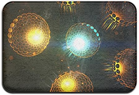 Jellyfish Light Wallpaper Non-slip Door Mats Absorbent Floor Mat Indoor/Outdoor 24x16inch