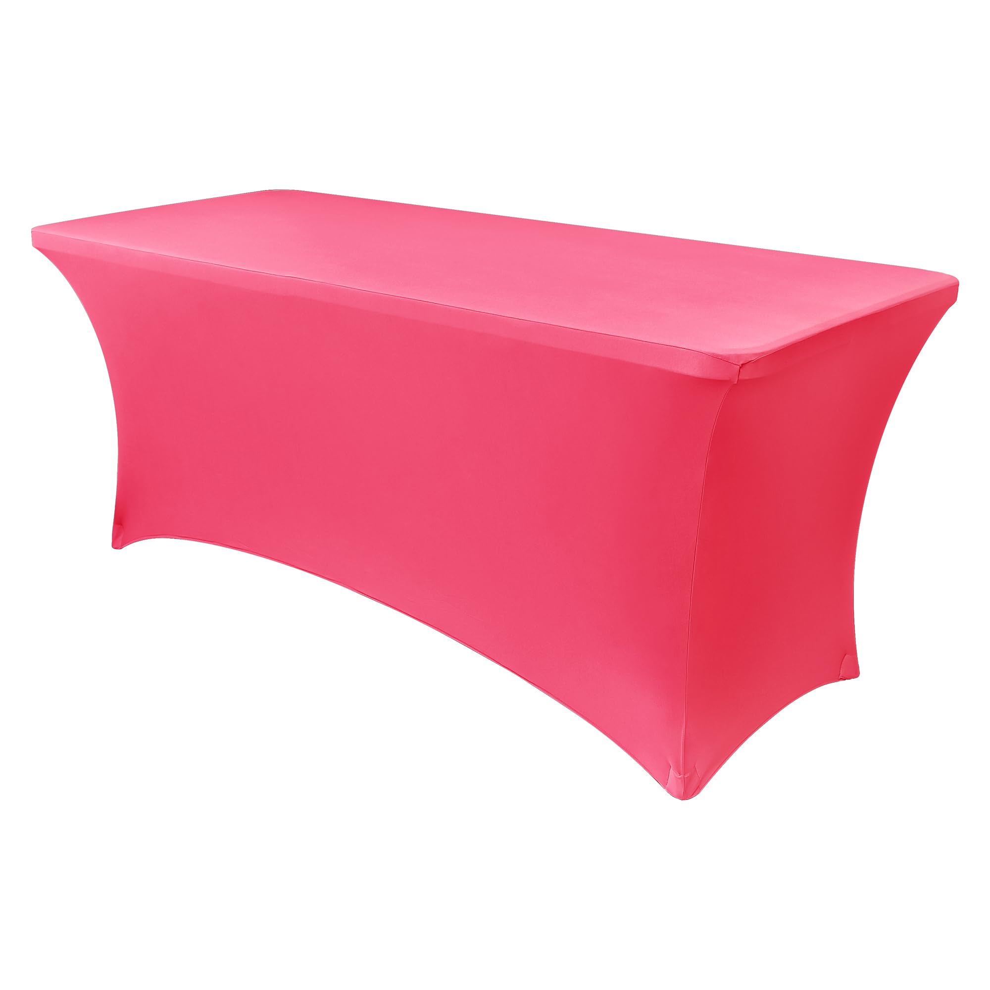 Obstal Spandex Table Cover 6ft Fitted Tablecloth Rectangular - Stretch Folding Table Cloth Rectangle for Birthday Party Wedding Banquet, Magenta Red, 72L x 30W Inch