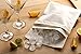 PreserveNext Professional Grade (9.0” x 14.5”) Reusable Lewis Canvas Ice Bag/Ice Crusher - Retro Style for Mixologists - Flutes & Wine Bottle Print - Large (1 Pack)