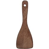 Fdit Wooden Spatula, Bevel Kitchen Cooking Tool Shovel with Heat Protection Handle for Frying Pan Fried Rice and Baking 22cm