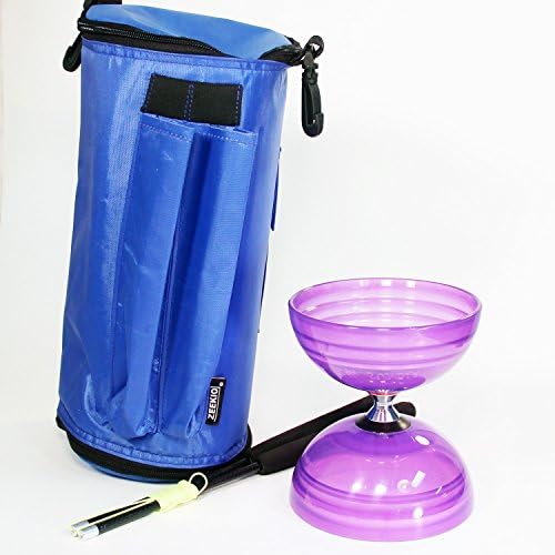 Sundia Shining Triple Bearing Diabolo Gift Set - Crystal Purple - Includes Zeekio Carry Bag and Zeekio Carbon Fiber Sticks