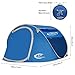 G4Free Pop up Tents 3-4 Person UV Protection,Ventilated [2 Door] [2 Mesh Window][Roof Sky Window],Baby Family Privacy Dome Tent Shelter for Outdoor, Beach, Traveling, Backyard, Backpacking (Blue)