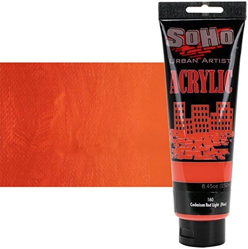 - Heavy Body Acrylic Paint - 250 ml Tube - Cadmium Red Light Hue - Thick, Rich Color, Excellent Coverage, Professional Quality - Artists Acrylic Paint