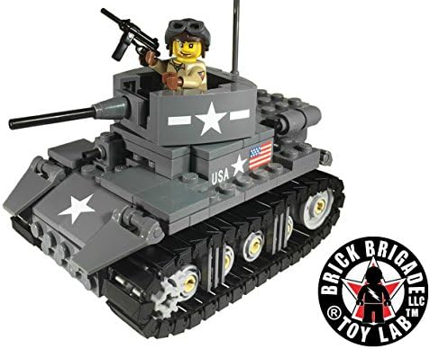 Brick Brigade Custom US Stuart Light Tank Prototype with 1 Crewman