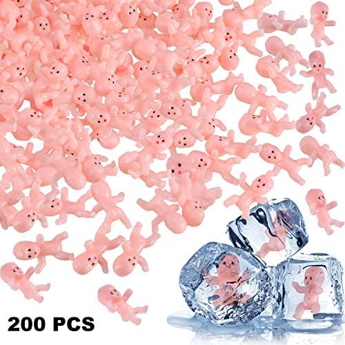 Hsei 200 Pieces Mini Plastic Babies Baby Shower Mini Babies Ice Cubes Tiny Babies for Baby Shower Party Game Cake Decoration (White)