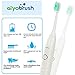 Aiyabrush Electric Toothbrush Sonic Rechargeable Toothbrush with 5 Brushing Modes 2 Replacement Heads 6 Hours Charge Minimum 100 Days Use (white)
