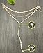 Suyi Exquisite Thin Layered Sequins Choker Necklace Women Girl Lady Long Chain Pendant Necklace D-Gold