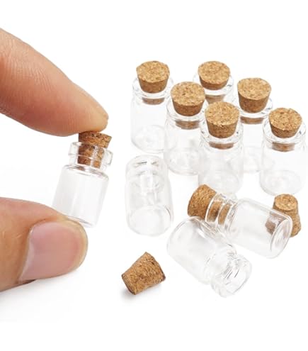 Odoria Dollhouse Glass Jars - 10Pcs 1/12 Scale Miniature Bottles With Cork