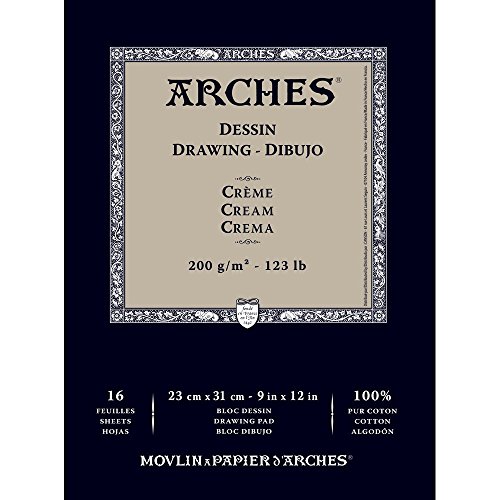 W&N CANVAS/ARCHES COLART 1795114 ARCHES DRAWING PAD CREAM 123LB 9X12
