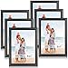 LaVie Home 5x7 Picture Frames (6 Pack, Black) Simple Designed Photo Frame with High Definition Glass for Wall Mount & Table Top Display, Set of 6 Classic Collection