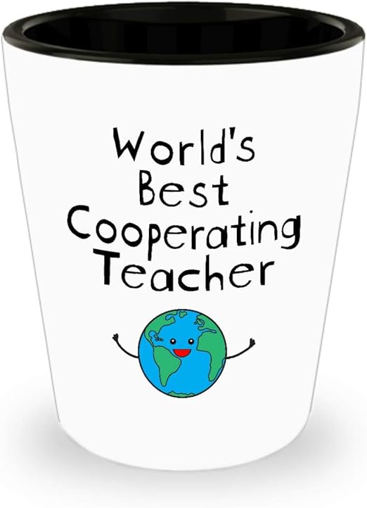 World's Best Cooperating Teacher Shot Glass Unique Gifts