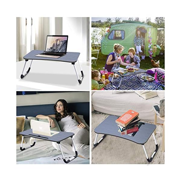 Adjustable-Laptop-Bed-Table-Lap-Standing-Desk-for-Bed-and-Sofa-Breakfast-Bed-Tray-Laptop-Lap-Desk-Folding-Breakfast-Serving-Coffee-Tray-Notebook-Stand-Reading-Holder-for-Couch-Floor-Kids60-x-40-cm Adjustable Laptop Bed Table Lap Standing Desk for Bed and Sofa Breakfast Bed Tray Laptop Lap Desk Folding Breakfast…