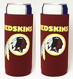 NFL 2013 Football Ultra Slim Beer Can Holder Koozie 2-Pack - Pick your team (Washington Redskins)