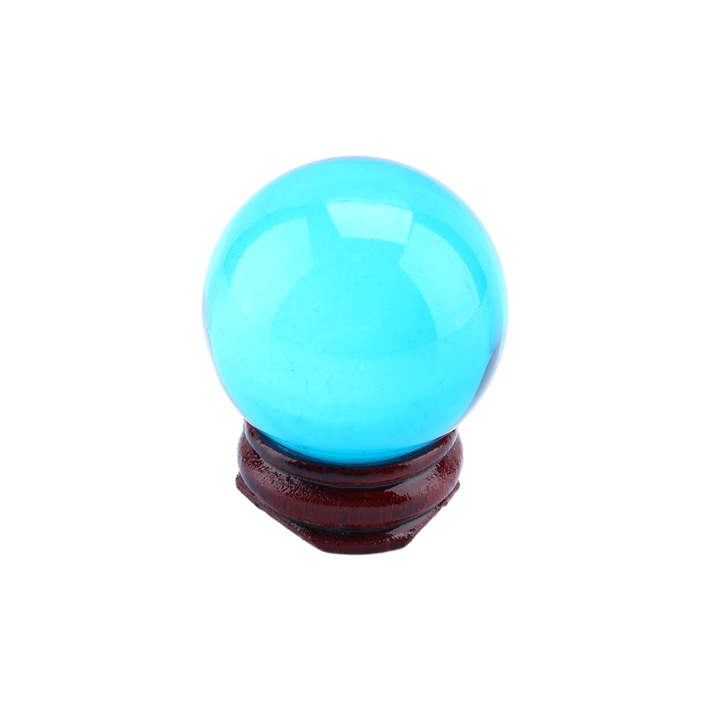 Hilitand Clear Crystal Ball, 40mm/1.6" Asian Rare Natural Ball, Blue Quartz Clear Magic Crystal Ball, Sphere with Stand Base