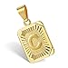 Hermah 26 Gold Plated Square Capital Initial Letter Charm Pendant Necklace for Men Women Box Steel Chain 22inch