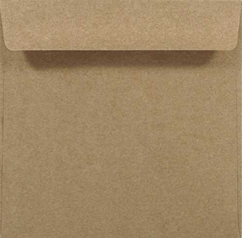 Netuno 25 Square Kraft envelopes 155 x 155 mm 6.1 x 6.1 in 100gsm Natural Kraft Paper Envelope Recycled Brown Envelope Vintage envelopes for Greeting Cards Christmas Cards Wedding Invitations โ image 1