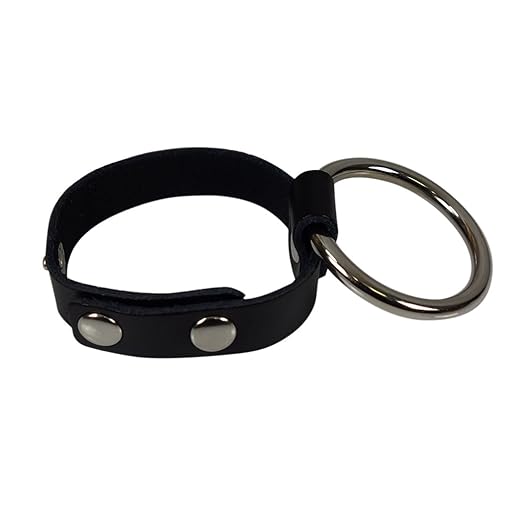 Hoden Fessel-Riemen mit Penisring, verstellbare Hodenschnalle mit O-Ring, BDSM Bondage Hodenring Penis-Fessel - SEE-X Mod-Nr 