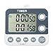 AIMILAR Digital Countdown Kitchen Timer 2 Channel Large Screen Count Down Timer Gray 99 Hours with Magnetic for Kitchen Laboratory Classroom Teacher Kids